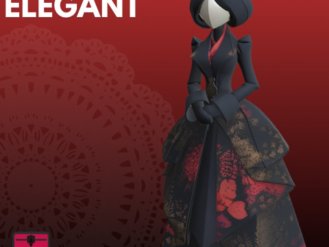 Elegante muñeca veneciana STL moderna y minimalista Modelo de impresión 3D