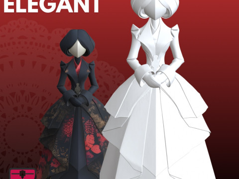 优雅威尼斯女士STL现代简约娃娃 3D 打印模型