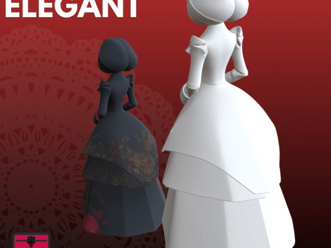 优雅威尼斯女士STL现代简约娃娃 3D 打印模型