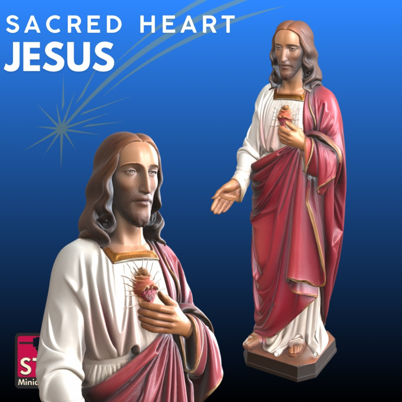 イエスの聖心 STL ディボーショナル 3Dプリントモデル .c4d .max .obj .3ds .fbx .stl .blend 
