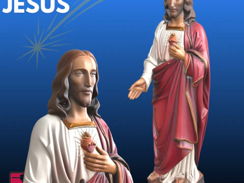 Sacro Cuore di Ges&ugrave; Devozionale STL Modello di stampa 3D