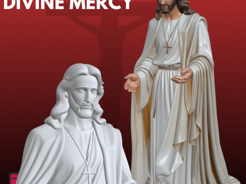 Divina Misericordia de Jesús STL Sagrado Modelo de impresión 3D