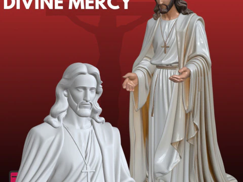 G&ouml;ttliche Barmherzigkeit Jesu STL Sacred 3D Druckmodell