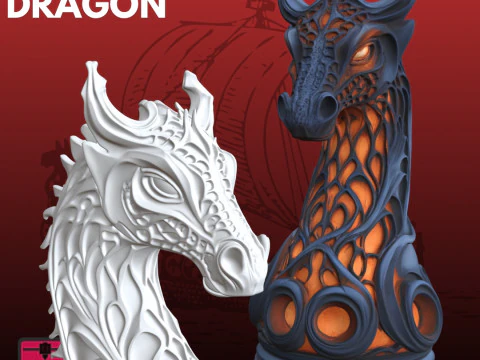 Cabeça de dragão nórdica STL detalhada Modelo de Impressão 3D