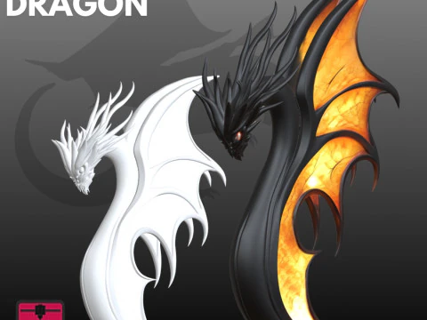 Gestileerde Dragon Design STL Modern Decoratief 3D printmodel