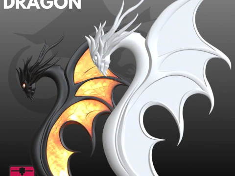 Stylized Dragon Design STL Modern Decorative 3D Print Model