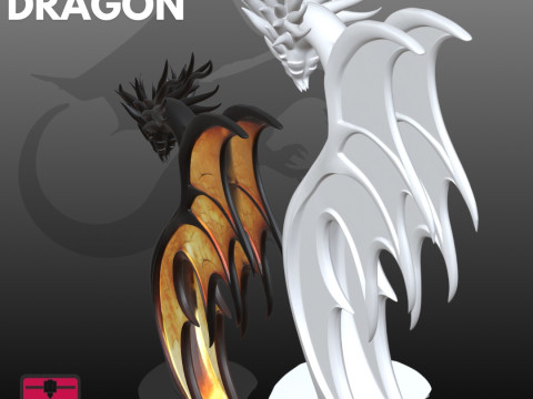 风格化龙设计STL现代装饰 3D 打印模型