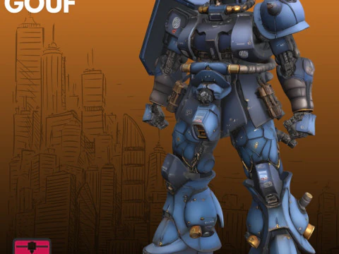 Futuristische Combat Mech STL Close-Range Warrior ge&iuml;nspireerd ontwerp 3D printmodel