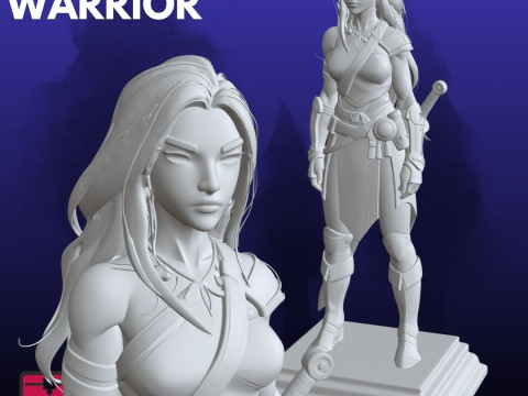 Guardiano della lama corazzata Asian Warrior Lady STL Modello di stampa 3D