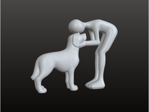 Nowoczesny pies męski STL Minimalny dekoracyjny Model do druku 3D