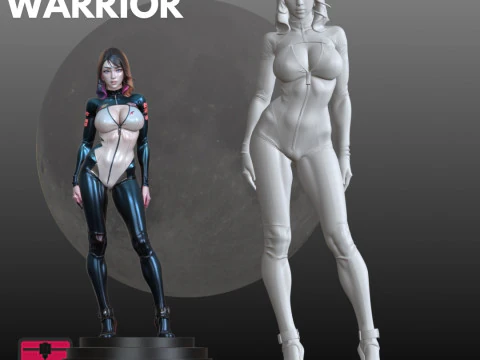 Futuristic Pilot Girl STL Sci-Fi Collectors 3D Print Model