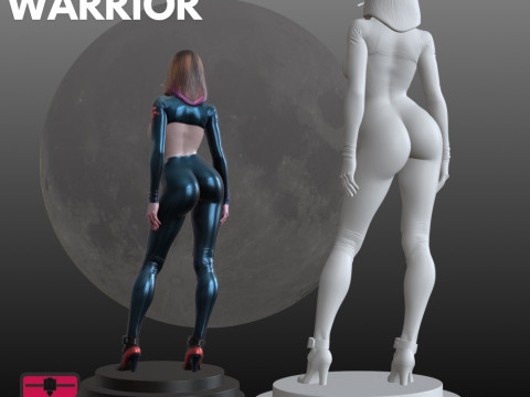 未来派飞行员女孩 STL 科幻收藏家 3D 打印模型