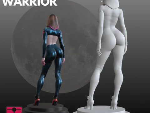 Futuristic Pilot Girl STL Sci-Fi Collectors 3D Print Model