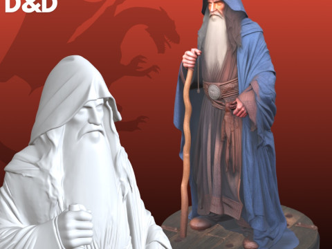 Fantezi Sihirbazı STL Masaüstü RPG Karakteri 3D Baskı Modeli