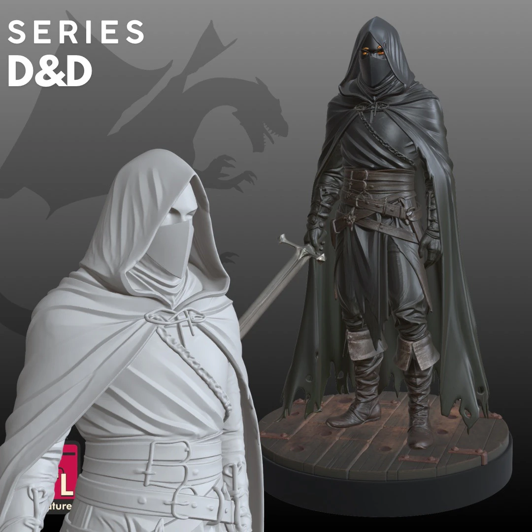 Stealth Rogue STL Tabletop RPG Character 3D Print Model .c4d .max .obj .3ds .fbx .stl .blend 