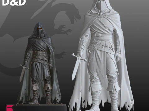 Stealth Rogue STL Tabletop RPG Character 3D Print Model
