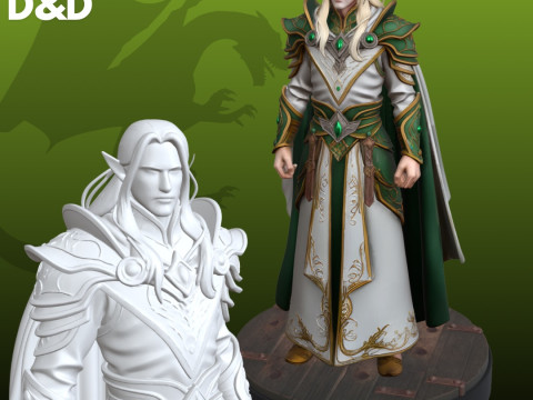 Elf Elven Ranger STL Personaje RPG de mesa Modelo de impresión 3D