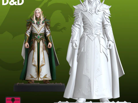 Elf Elven Ranger STL Tabletop RPG Character 3D Print Model