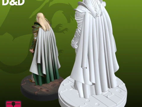 Elf Elven Ranger STL Tabletop RPG Character 3D Print Model