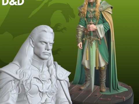 Elf Elven Ranger STL Personaje RPG de mesa Modelo de impresión 3D