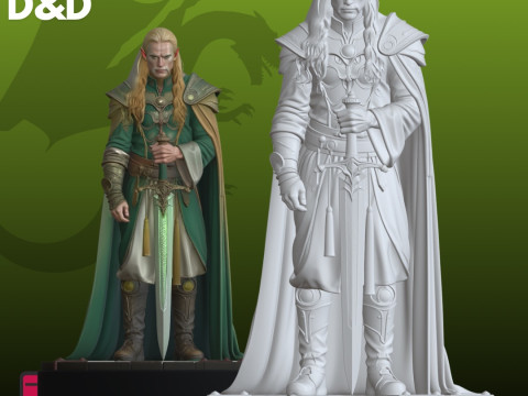 Elf Elf Korucusu STL Masaüstü RPG Karakteri 3D Baskı Modeli