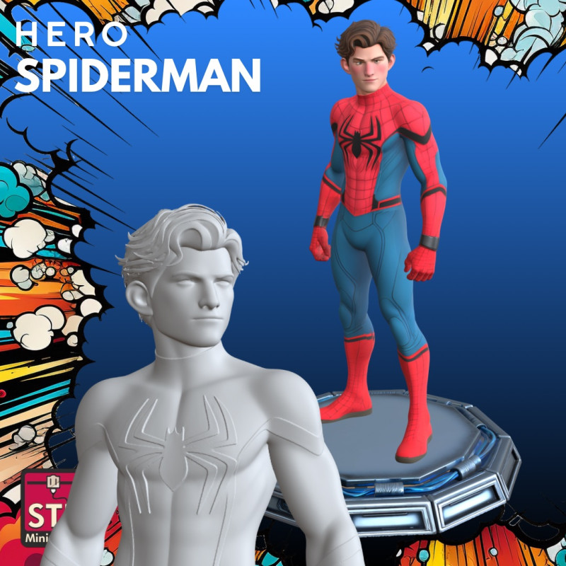 Spiderman Hero STL ontmaskerd bovenmenselijk 3D printmodel .c4d .max .obj .3ds .fbx .stl .blend 