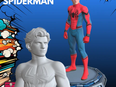 Spiderman Hero STL Membuka Kedok Manusia Super Model Cetak 3D