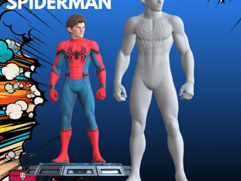 Spiderman Hero STL ontmaskerd bovenmenselijk 3D printmodel