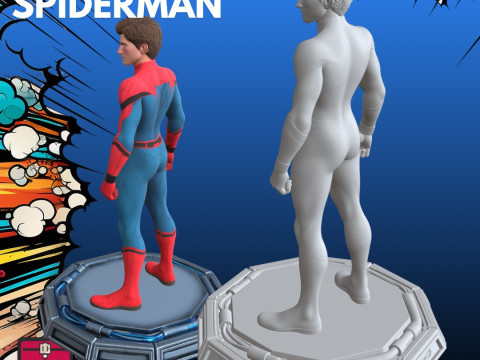 Spiderman Hero STL ontmaskerd bovenmenselijk 3D printmodel