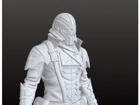 Superhero Fighter STL Battle-Ready Action Figure 3D Print Model
