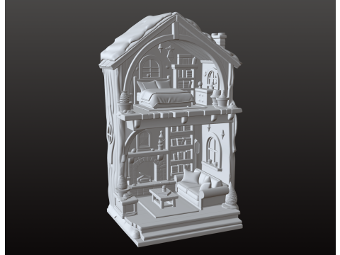Мініатюрний ляльковий будиночок з двома окремими поверхами 3D Принт Модель