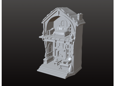 Мініатюрний ляльковий будиночок з двома окремими поверхами 3D Принт Модель