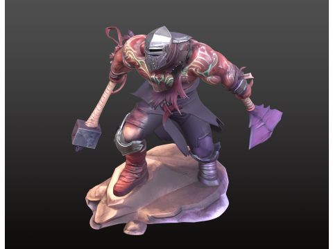 Guerrier colossal de dessin animé STL Modèles 3D en vedette