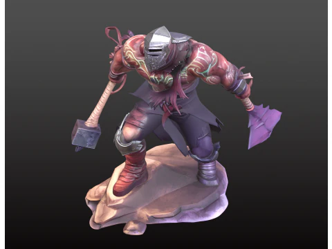 Colossal Cartoon Warrior STL 3D Print Model