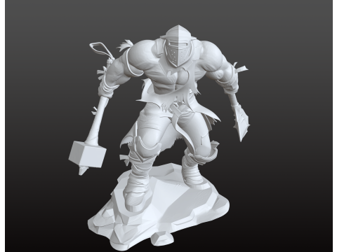 Guerrier colossal de dessin animé STL Modèles 3D en vedette