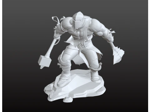 Colossal Cartoon Warrior STL 3D Print Model