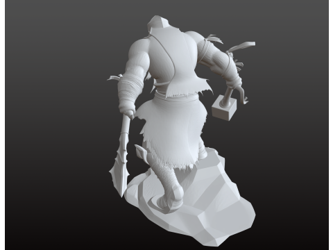 Guerrier colossal de dessin animé STL Modèles 3D en vedette