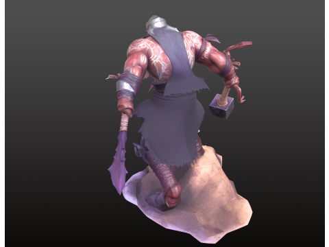 Guerrier colossal de dessin animé STL Modèles 3D en vedette