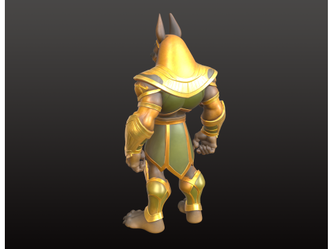 Guerrero egipcio Anubis STL estilo dibujos animados Modelo de impresión 3D