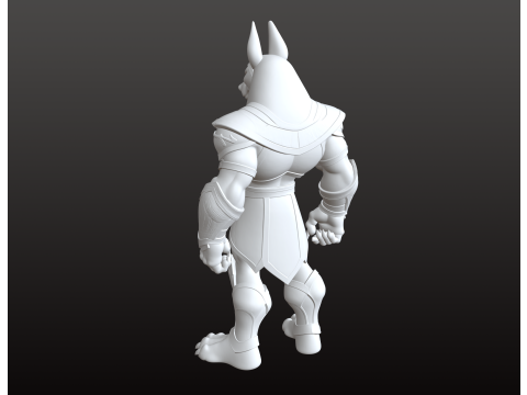 Guerrero egipcio Anubis STL estilo dibujos animados Modelo de impresión 3D