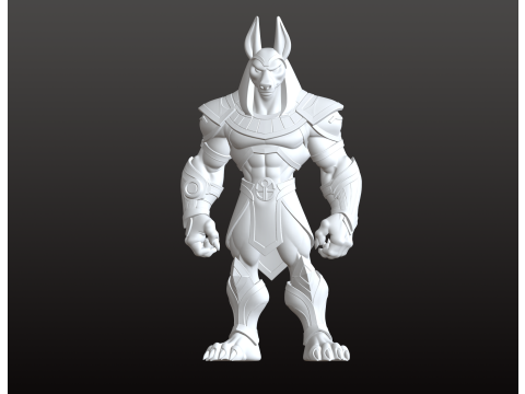 Guerrero egipcio Anubis STL estilo dibujos animados Modelo de impresión 3D