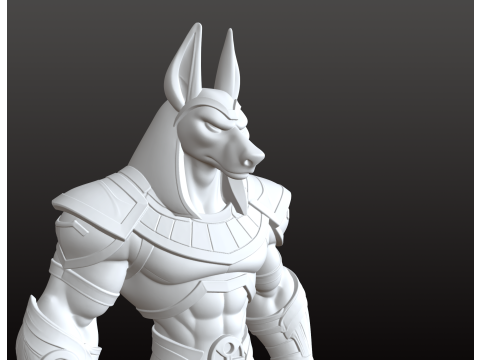 Guerrero egipcio Anubis STL estilo dibujos animados Modelo de impresión 3D