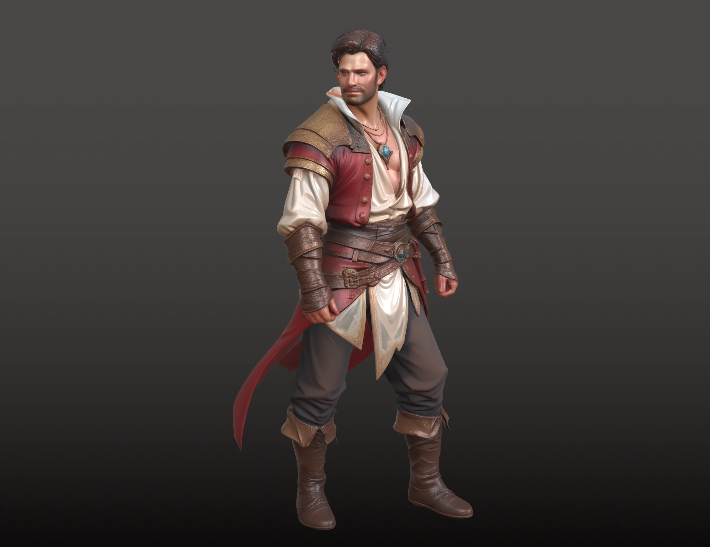 Pirate Prince STL 3D Print Model .c4d .max .obj .3ds .fbx .stl .blend