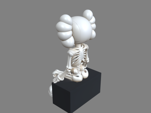 Стилизованный сидящий скелет в стиле Kaws 3D Принт Модель