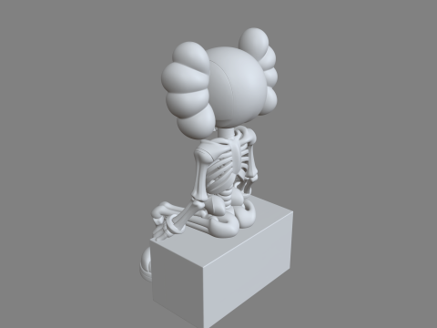 Стилизованный сидящий скелет в стиле Kaws 3D Принт Модель