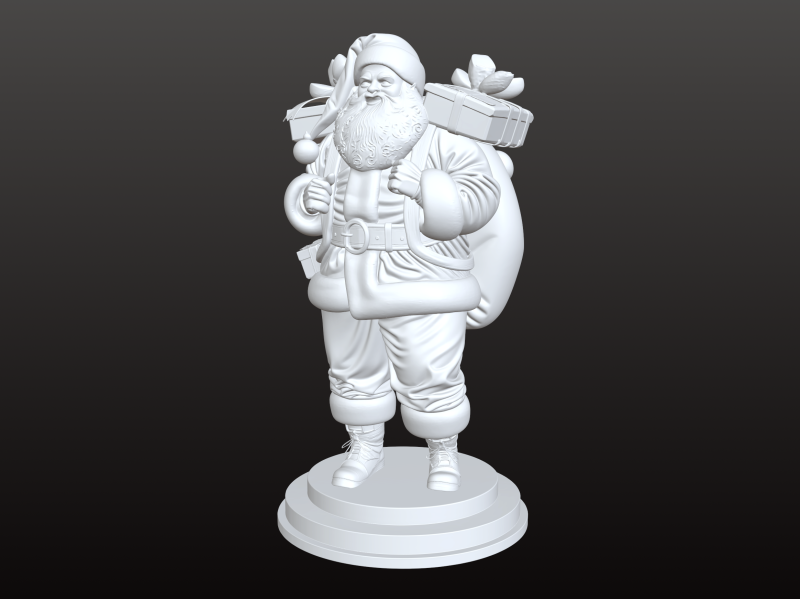 Papai Noel com presentes modelo STL realista de Natal Modelo de Impressão 3D .c4d .max .obj .3ds .fbx .stl .blend 