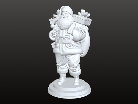 Weihnachtsmann mit Geschenken Realistisches Weihnachts-STL-Modell 3D Druckmodell