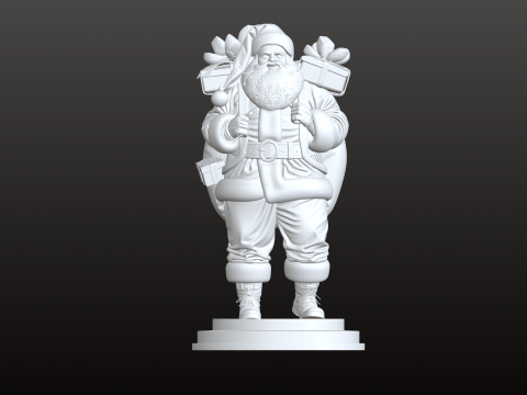 Papai Noel com presentes modelo STL realista de Natal Modelo de Impressão 3D
