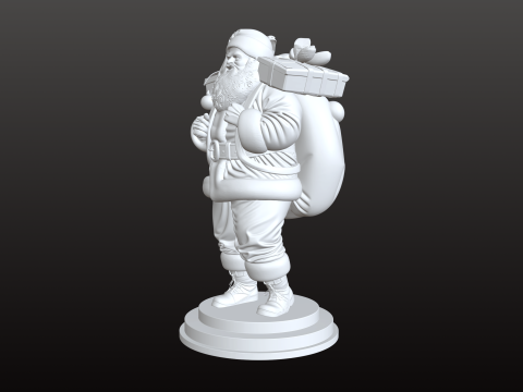 Papai Noel com presentes modelo STL realista de Natal Modelo de Impressão 3D