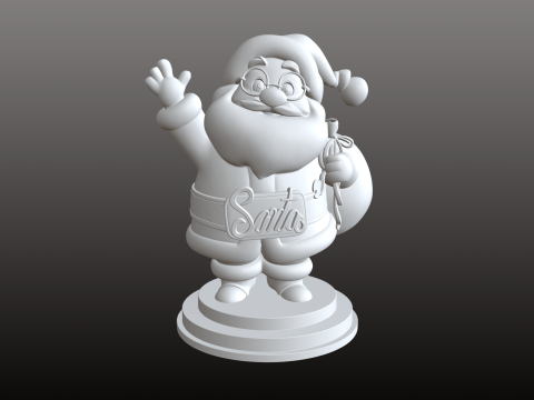 Modelo STL de Natal brincalhão estilo desenho animado de Papai Noel Modelo de Impressão 3D